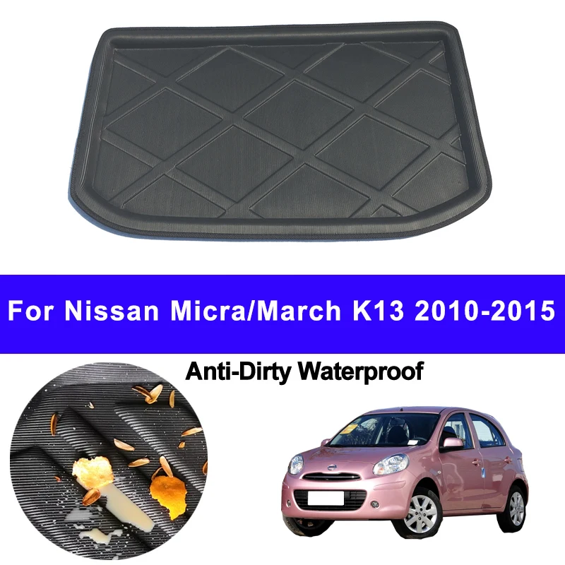 Car Rear Boot Cargo Liner Tray Trunk Floor Carpet Mats Carpets Pad Anti-dirty for Nissan Micra March K13 2010 - 2015 Cushion