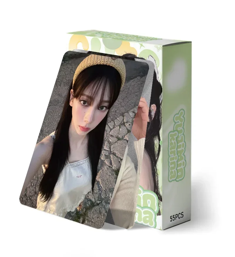 55Pcs/Set Idol Girl Group Lomo Card High Quality New Album KARINA Photocard Photo HD Print Cards Picture Fans Collection Gifts