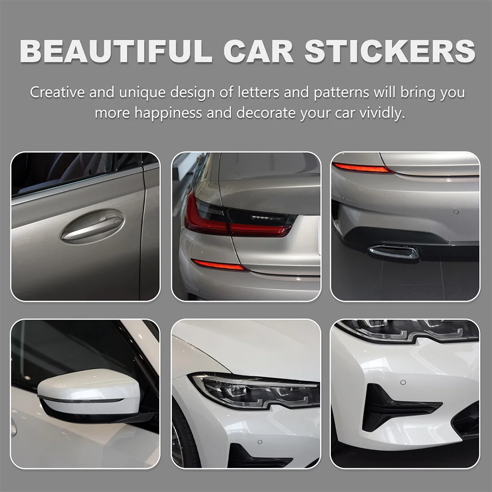 

6pcs Metal Car Stickers Emblems For Truck Bumper Car Decals For Women Scratch Cover Exterior Auto Accessories Decals