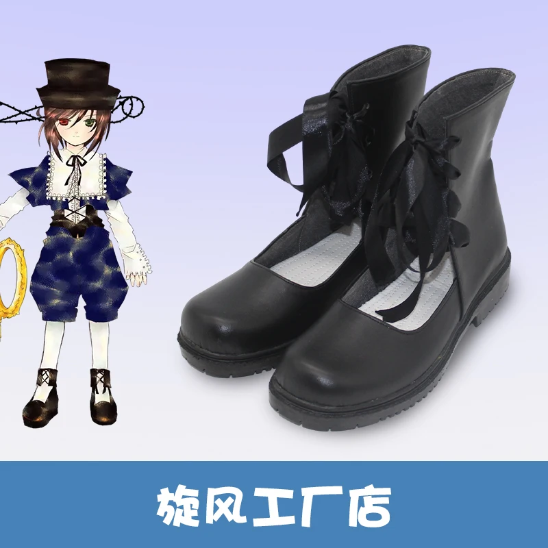 Anime Rozen Maiden Souseiseki Cosplay Shoes Black Boots Halloween Anime Lapislazuli Stern Shoes Props Accessories