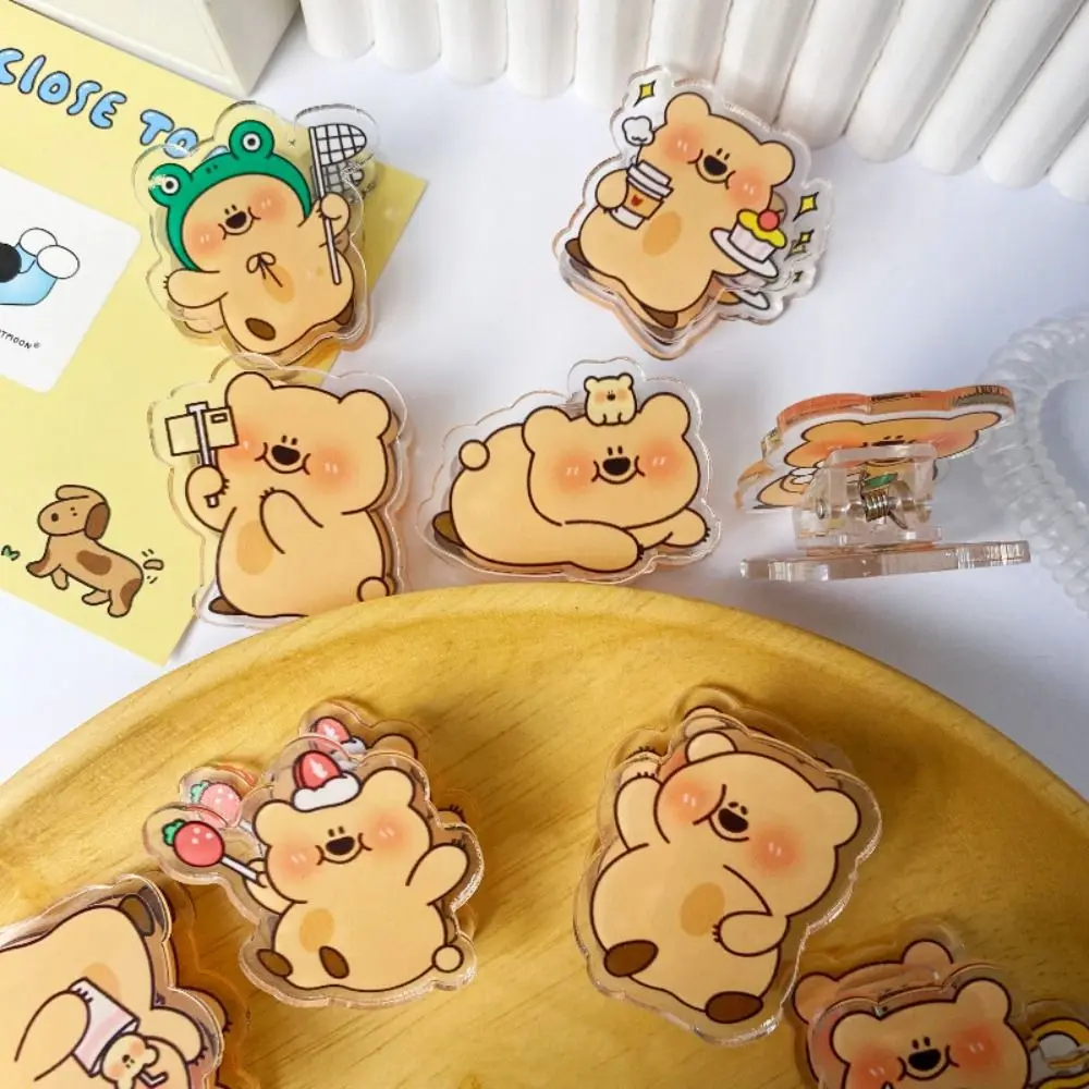 

Cartoon Bear Double sided Cartoon Glossy Oil Relief Seal Clip Cartoon Cute Mixed Wholesale Pp Note Clip