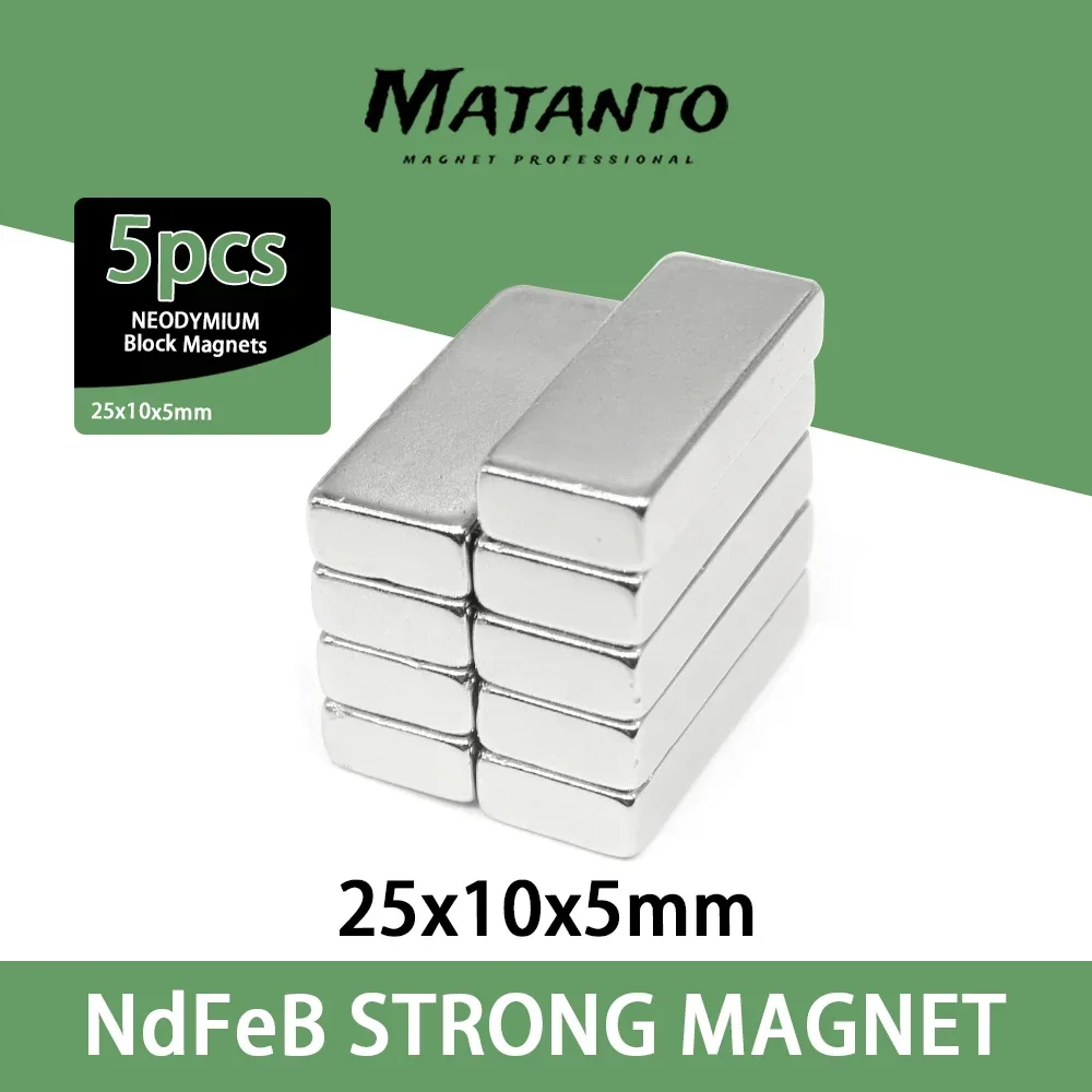 2/5/10/20/30pcs 25x10x5mm Strong Neodymium Magnet Thickness 5mm Block Permanent Magnets 25x10x5mm Powerful Magnetic 25*10*5