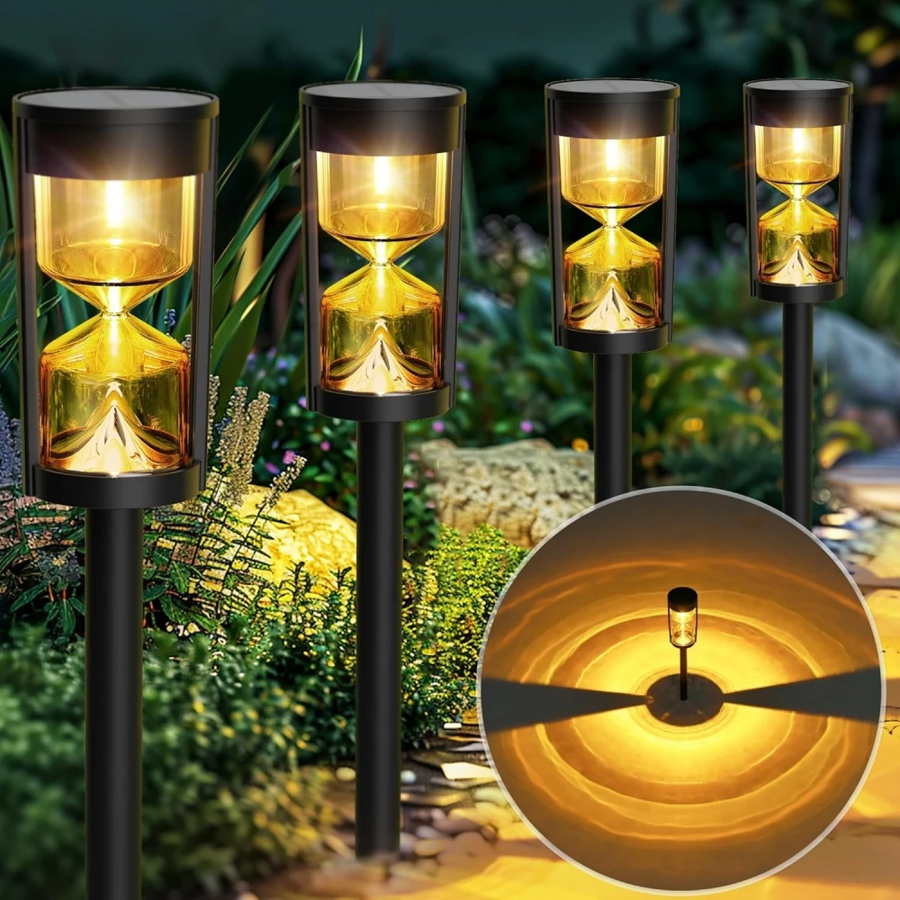 4PCS Solar Lights Outdoor Waterproof Solar Garden Lights Pathway Lights for Your Garden, Landscape, Path, Driveway,Walkway Decor