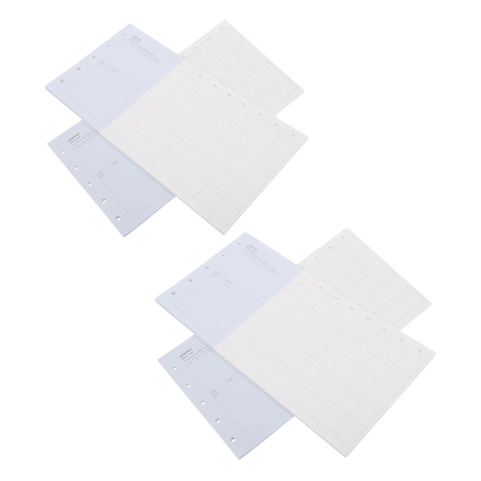 80Sheets Monthly Planner Inserts M5 Undated Tri-Fold Design for 5 Hole Binder Goal Setting Task Tracking Monthly Calendar