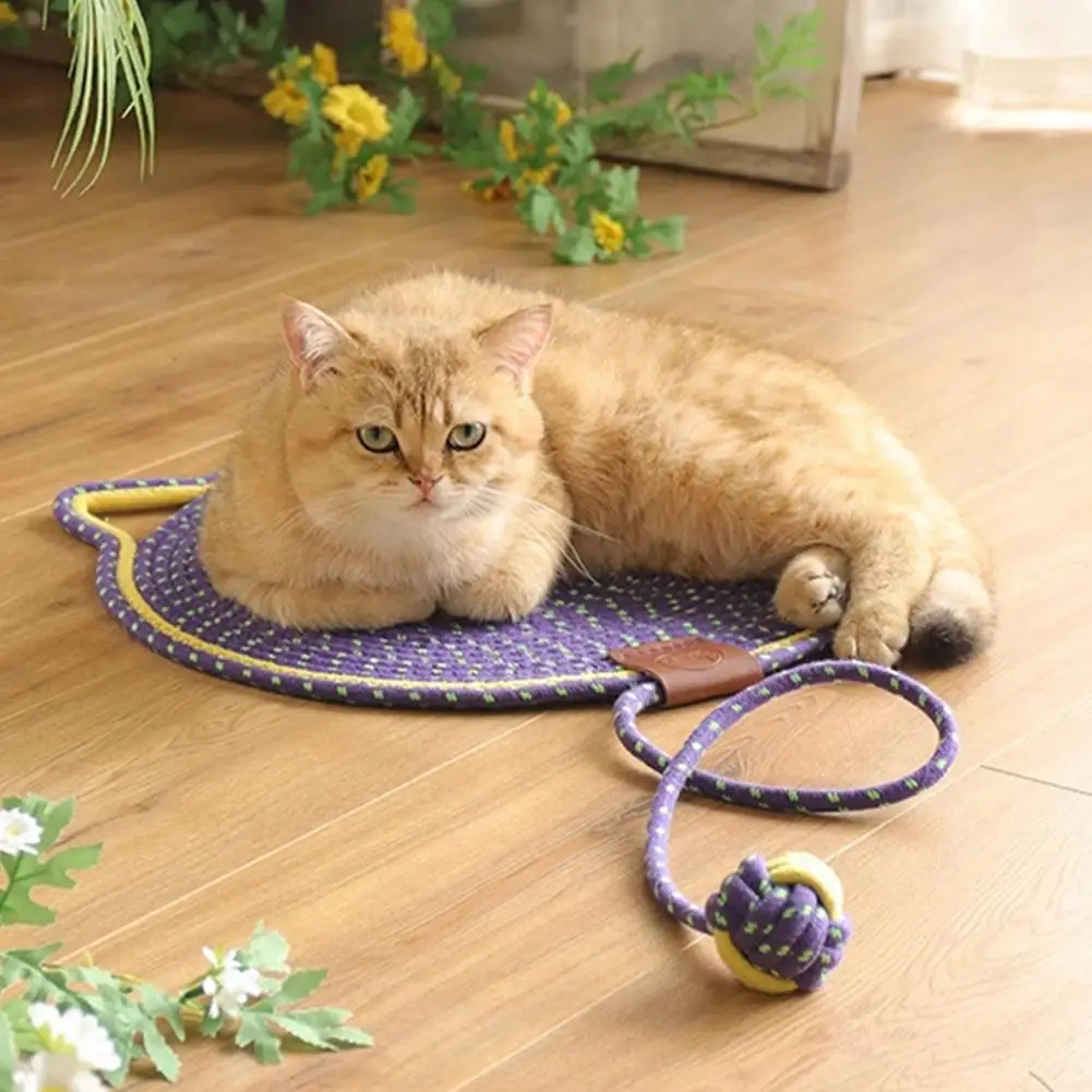 Baumwollseil-Kratzmatte für Katzen, lustiges Katzenspielzeug zum Krallenwetzen, verschleißfester Katzenkratzer zum Schleifen der Krallen