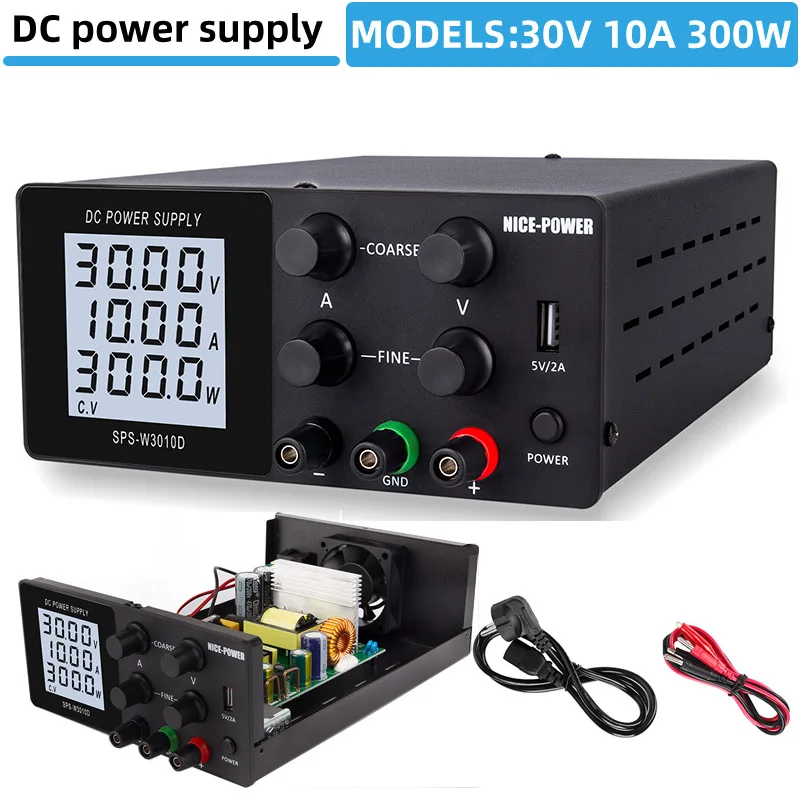 Laboratory Power Supply Adjustable 30V 10A Voltage Current Regulator 60V 120V For Charging Electrolytic Plating Repair Phone PCB