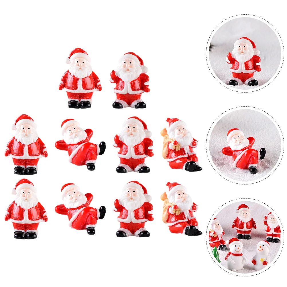 10 szt. Świąteczne figurki bałwana, miniaturowe dekoracje Świętego Mikołaja, mini ozdoby bożonarodzeniowe do sypialni, salonu, na przyjęcia, do domu