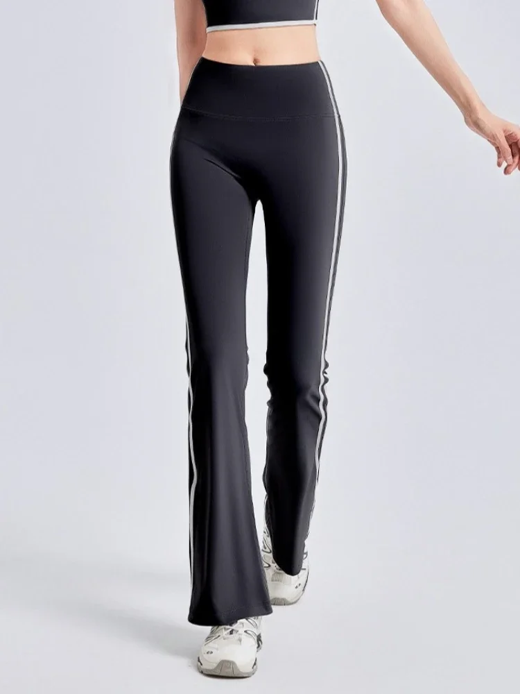 المرأة موضة اليوغا طماق جرس القاع بانت رفع اللياقة البدنية في الهواء الطلق عادية عالية الخصر الرياضة متوهج السراويل النساء الملابس #1