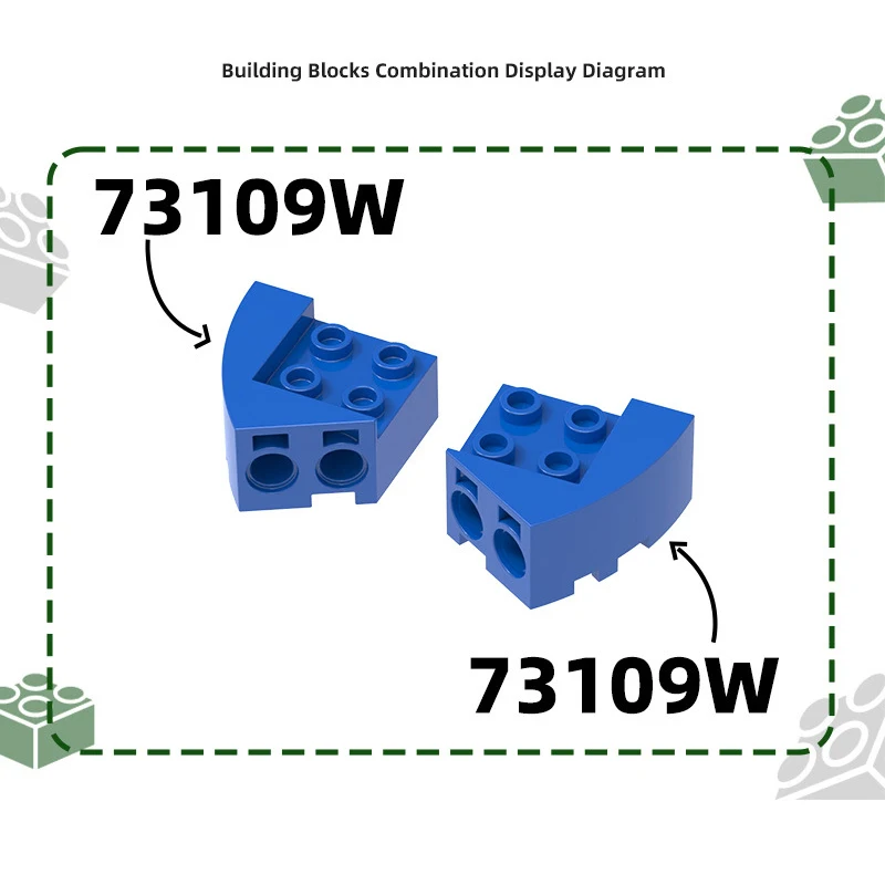MOC 5PCS 73109W Links Hoek van Boog Bouwstenen Kit Huis Kasteel Dak Monteren Bakstenen Deeltje DIY idee Speelgoed Kinderen Gift