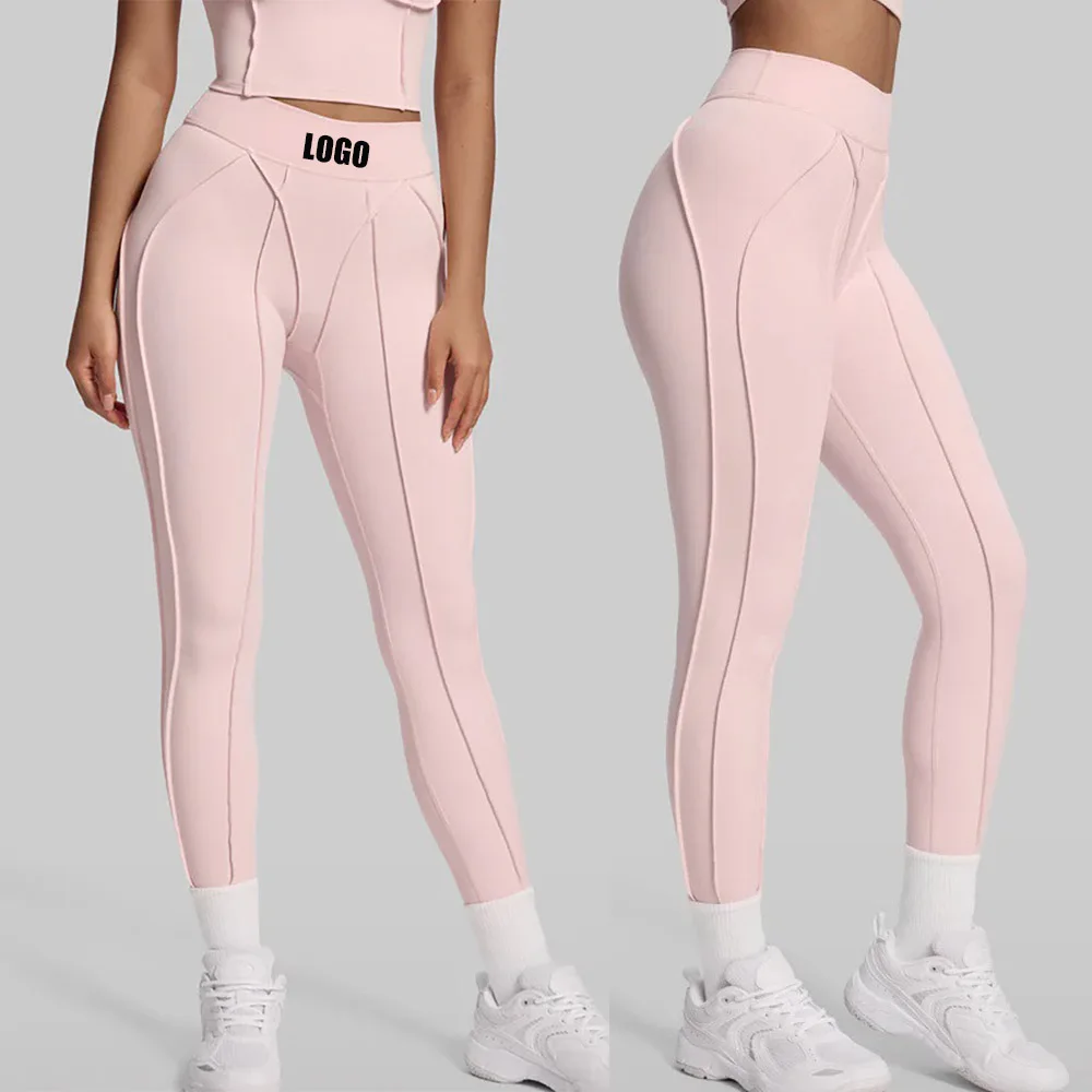 Customized LOGO women's high-waisted yoga pants hip-lifting tight sports elastic quick-drying fitness cycling running pants