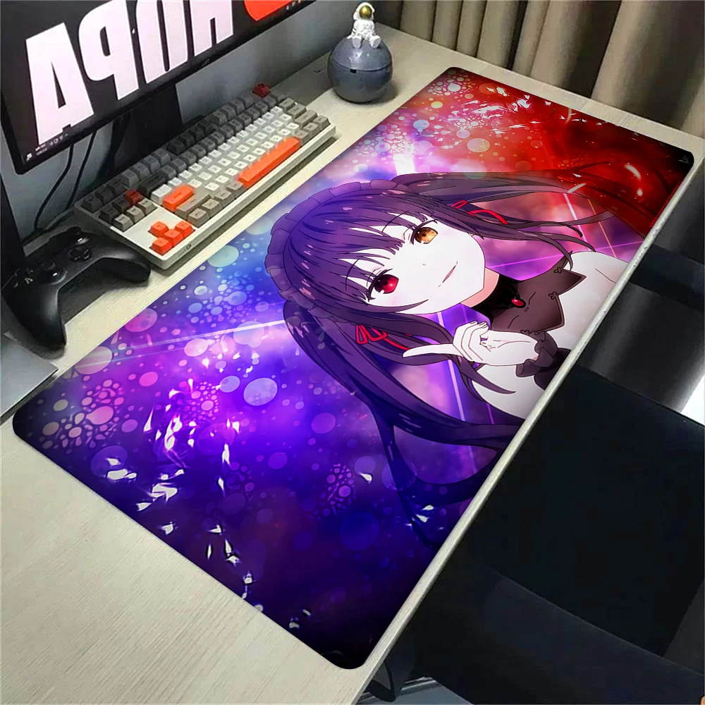 Computer Soft Deskpad Gaming Accessories Date A Live Mouse Pad Anime Tokisaki Kurumi XXL Game Cabinet Desk Mat Keyboard Mousepad