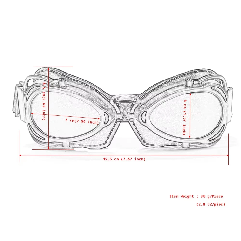Motorcycle Goggles Retro Vintage Helmet Jet Ski Steampunk Goggles Moto Cross Pilot Glasses for Harley Chopper Cafe Racer