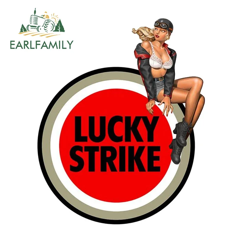 EARLFAMILY 13cm for Personality Lucky Strike Funny Car Sticker Waterproof Motorcycle Decal Fashion Caravan Bumper Window Decals