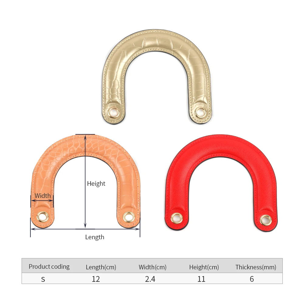 Pega de couro PU para bolsa, alça em forma de U, alça de substituição para cinto DIY, acessórios para bolsa, nova