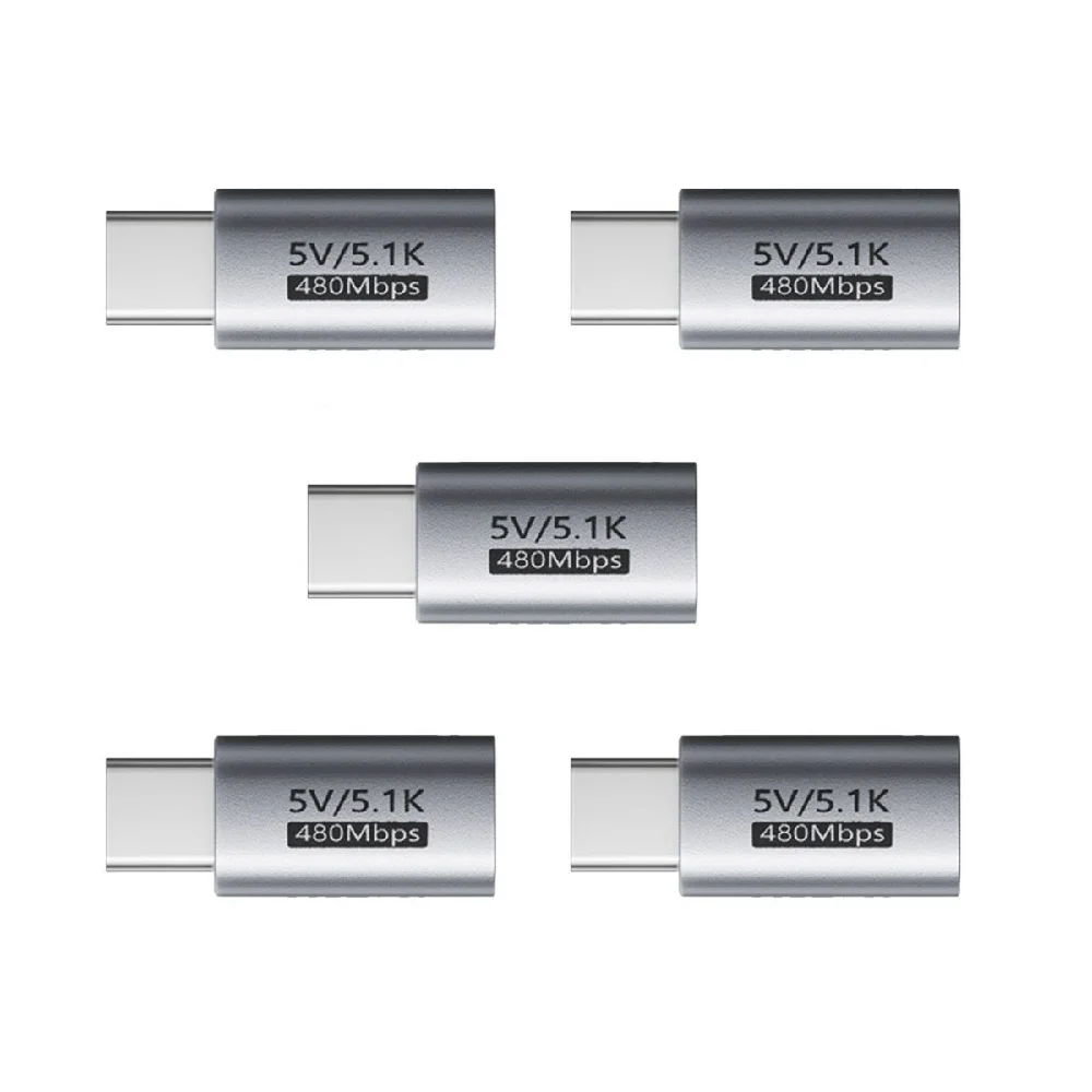 5pcs/lot Type-C PD Function Blocker Male to USB-C Female Extension with 5.1K Resistor DC5V Protect Adapter Only for Power Charge