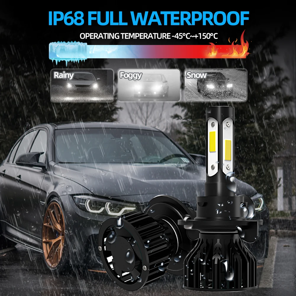 H7 Car Led Headlights 6000K White 360W 60000LM H11 Fog Lights Turbo Auto Lamp Bulbs For Volkswagen Passat 2012 2013 2014 2015