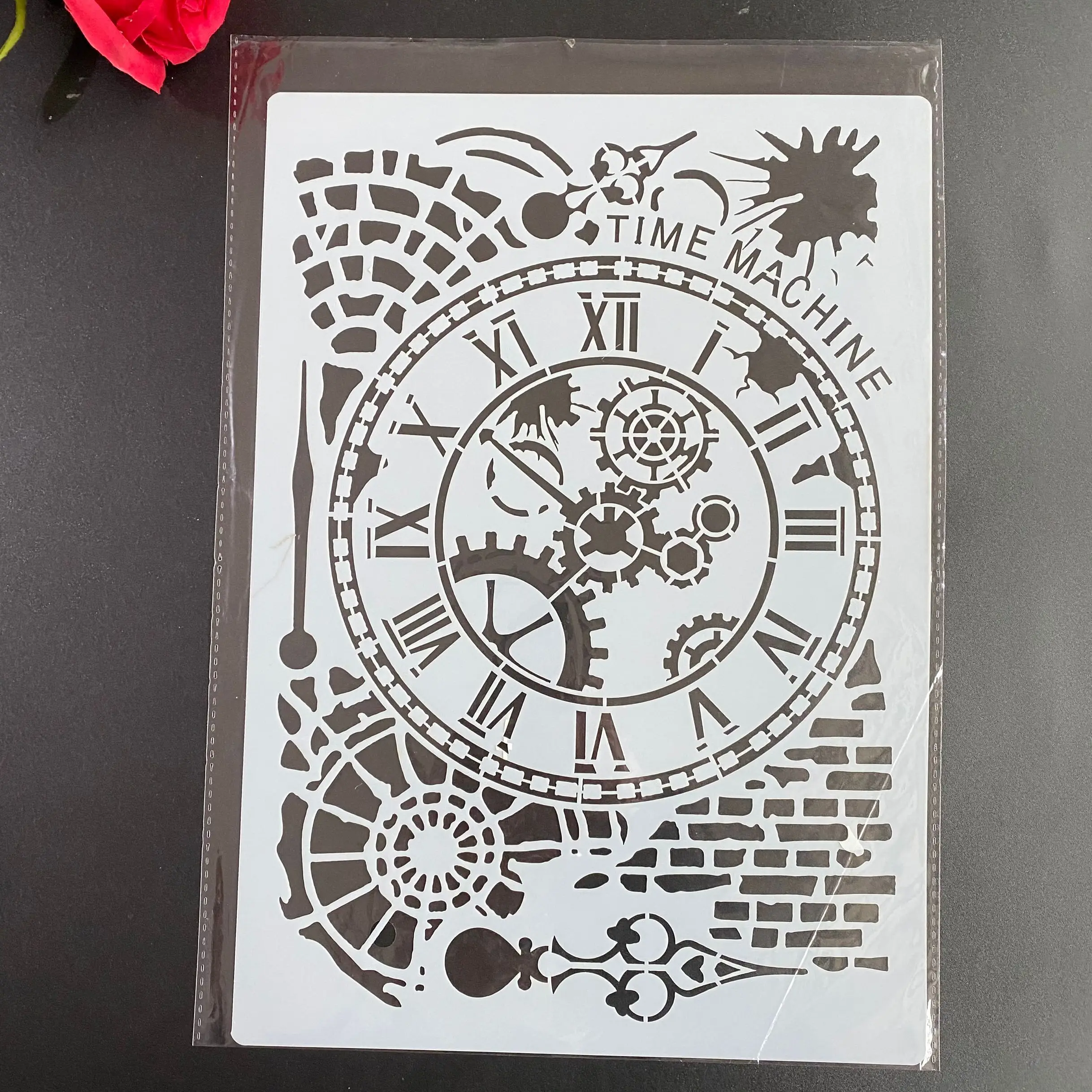 DIY Flower Label Stencil A4 size clock Flower Wall Painting Stencils Stamp Scrapbook Album Decorative Embossing Craft Paper