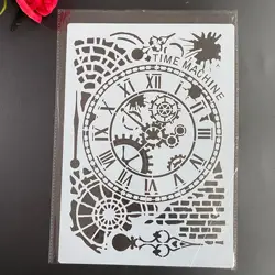 Plantilla de etiqueta de flores DIY, tamaño A4, Reloj de Flores, pintura de pared, plantillas, sello, álbum de recortes, papel artesanal decorativo en relieve