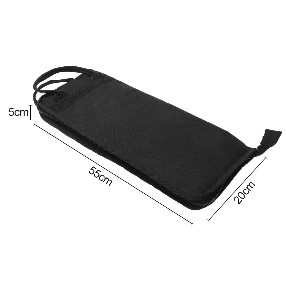 600D Water-resistant Drum Sticks Gig Bag Oxford Cloth Handy Strap Gripped Handle Pocket 5mm Cotton Padded