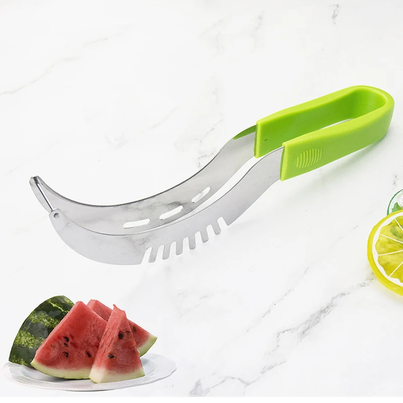 Stainless Steel Watermelon Clip Easy To Take And Cut One Plastic Handle Watermelon Cutting Fruit Cutting Cantaloupe