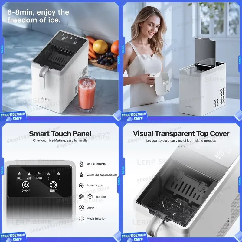 Wholesale Bullet Shape Ice Cube Making Machine Silent Automatic Portable Home Ice Maker Machine for Kitchen Office Bar