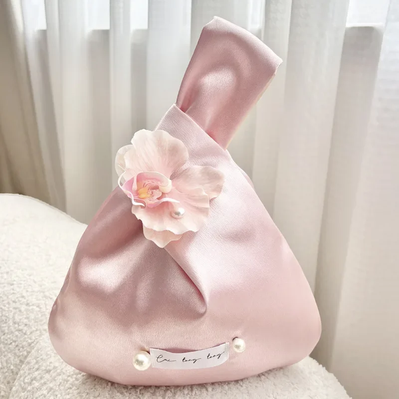 

Набор из 4 шт. однотонных элегантных подарочных пакетов с жемчугом и цветочным узором для свадьбы/праздника, вместительные пакеты для сувениров, несколько вариантов