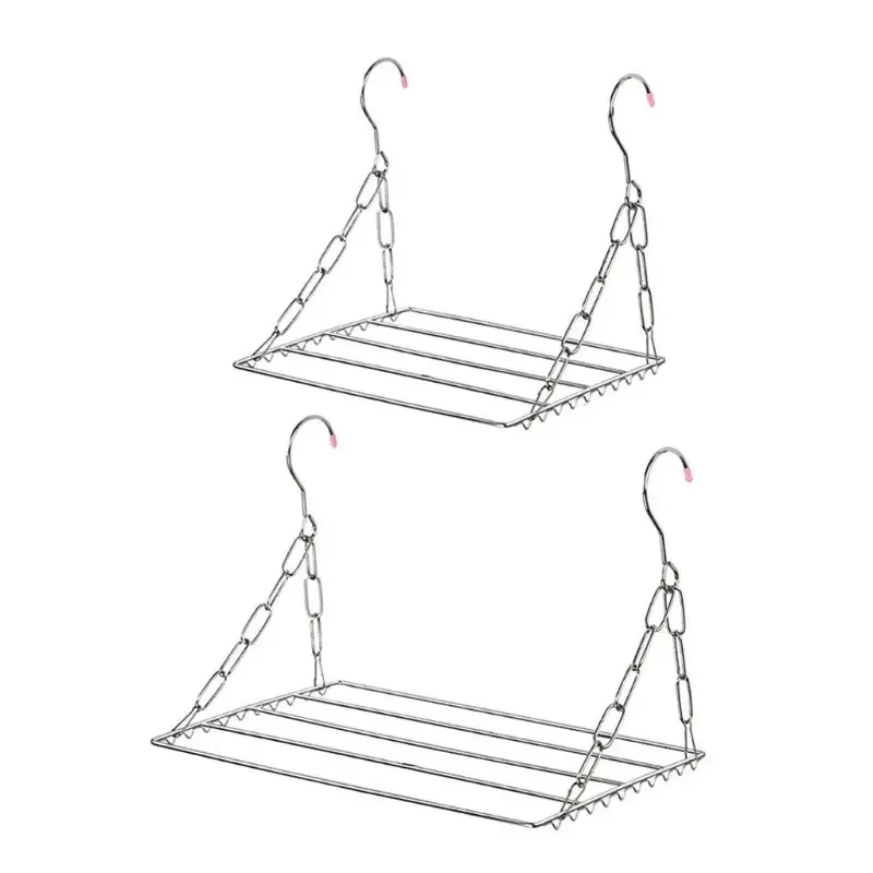 Balcony Folding Shoe Drying Rack Clothes Airer Stainless Steel Laundry Underwear