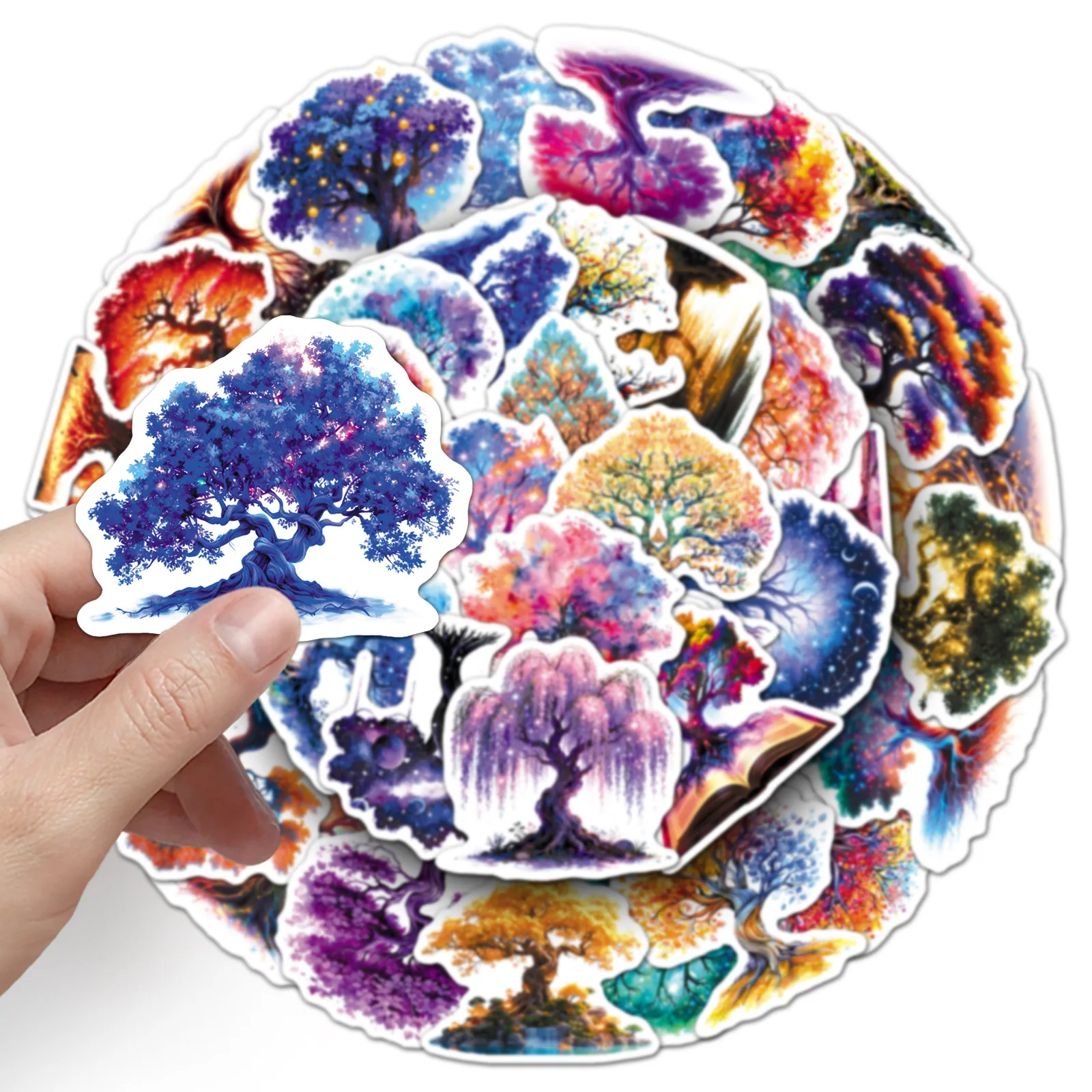 10/50 PIÈCES Lumineux Vie Arbre Graffiti Autocollants Arbres Créatifs Dessin Animé Autocollant BRICOLAGE Bagages Téléphone Guitare Scrapbook Autocollant Étanche