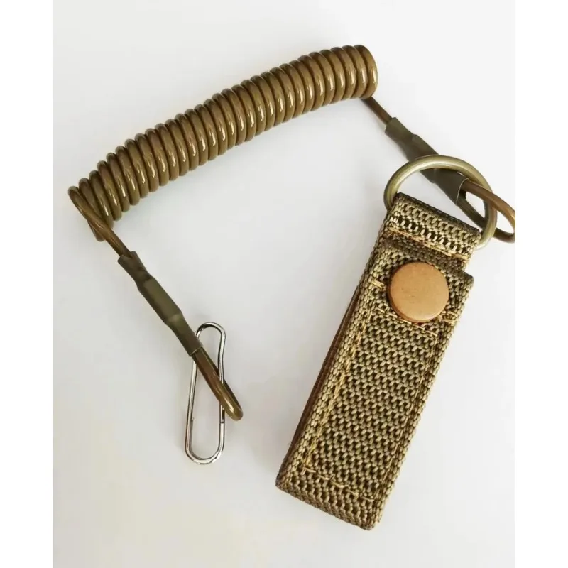 Elastic Tactical Lanyard Rope, Anti-Lost, Military, Spring, Safety Gun Strap, Keychain, Chain, Flashlight, Hunting Accessories