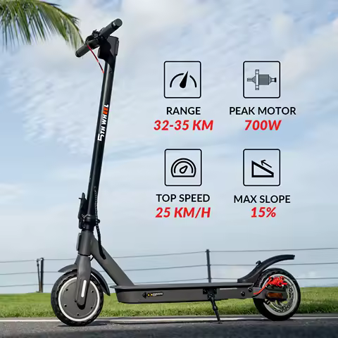 5TH WHEEL Foldable Adult Electric Scooter - 350W - 8.5" - Range 32-35km - 36V 7.5AH