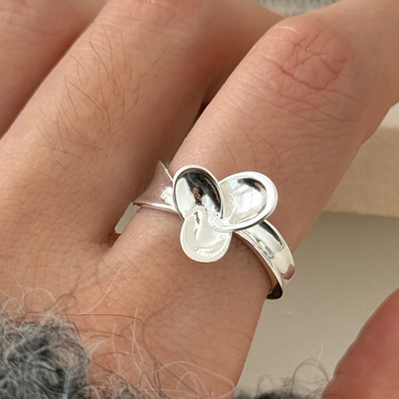 PANJBJ Echt 925 Sterling Silber Retro Runde Ring Für 2 Rigns Frauen Kette Vintage Edlen Schmuck Minimalistischen Zubehör Geschenk