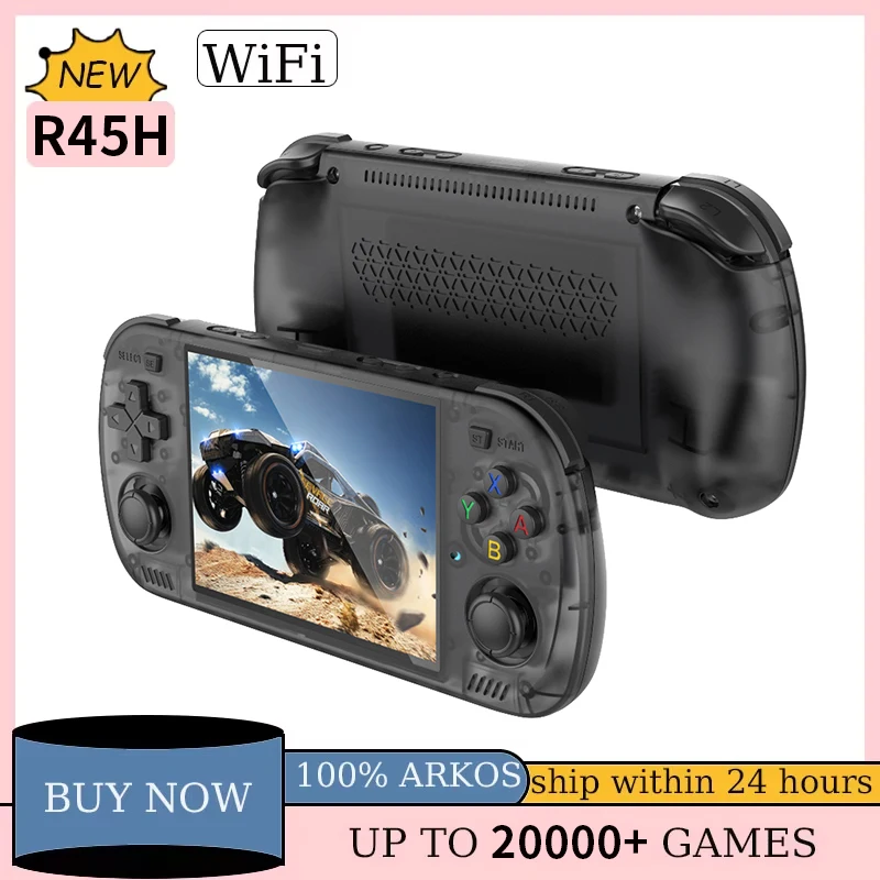

R45H Ретро портативная игровая консоль с открытым исходным кодом 480*272 4,3-дюймовый IPS-экран RK3128 20+ эмуляторов Карманный видеоплеер Подарок для мальчика