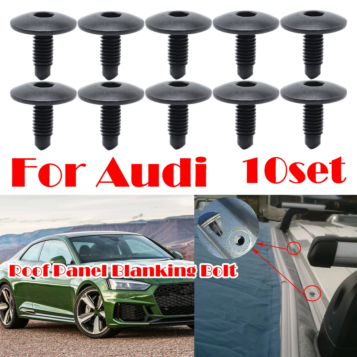 

10SET M6 Roof Rack Holes Panel Blanking Screws Bolts Sealed WHT006148 For Audi R8 Coupe Spyder 42 A4 A5 Q5 RS4 RS5 Accessories