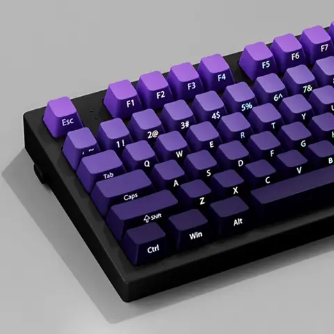 Gradient Purple Double Shot PBT Keycap Backlit Keycap 130 Key Full Keycaps Set For Mechanical Keyboard