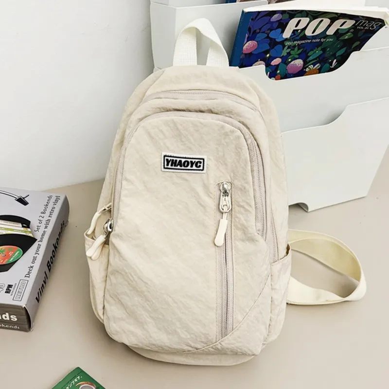 カジュアルナイロンクロスボディチェストバッグ-レディース-ファッションシングルショルダースリングバックパック-2024年新作-学生向けニュートラルフォンバッグ
