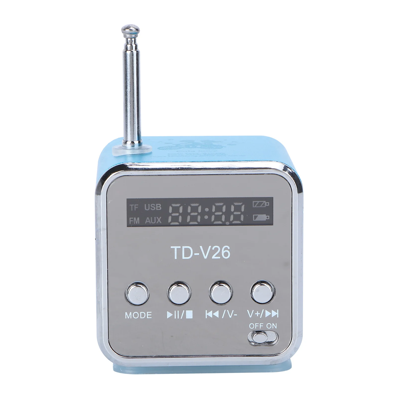 Mini altoparlante digitale portatile blu lettore Mp3 Mp4 disco micro USB supporto radio Fm illuminazione display a LED