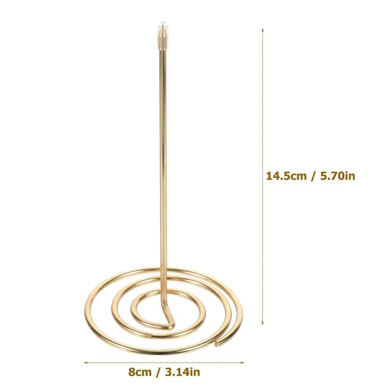 2 Pcs Metal Needle Folder Storage Restaurant Paper Standss Golden Menu Summons Fork Invoice Document Notes  for Office Home