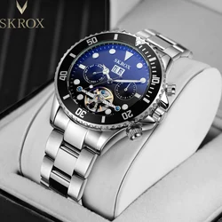 SKROX Luxury Replica Submarine Tourbillon Automatic Man Watch Stainless Steel Mechanical Waterproof Field Military Male Clock