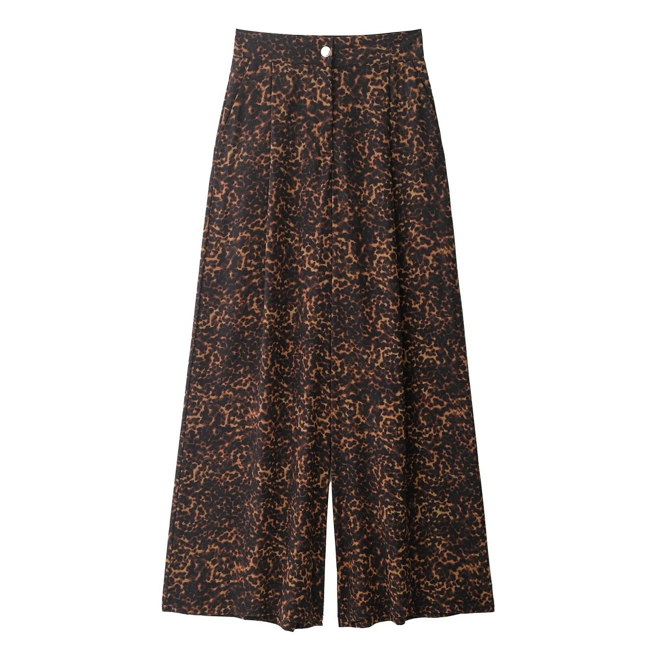 Femmes taille haute pantalon à jambes larges Animal Camflouge imprimé pantalon décontracté femme coupe ample confortable automne hiver pantalons longs