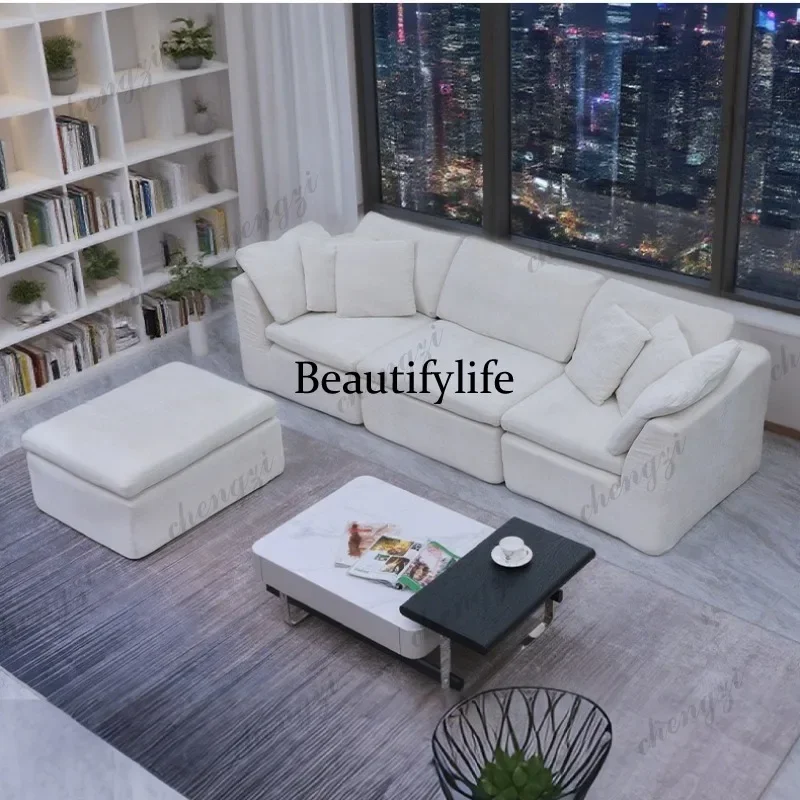 H132 D183 all-sponge compressed cloud sofa integrated molding frameless high-density pressure-resistant carton compression packa