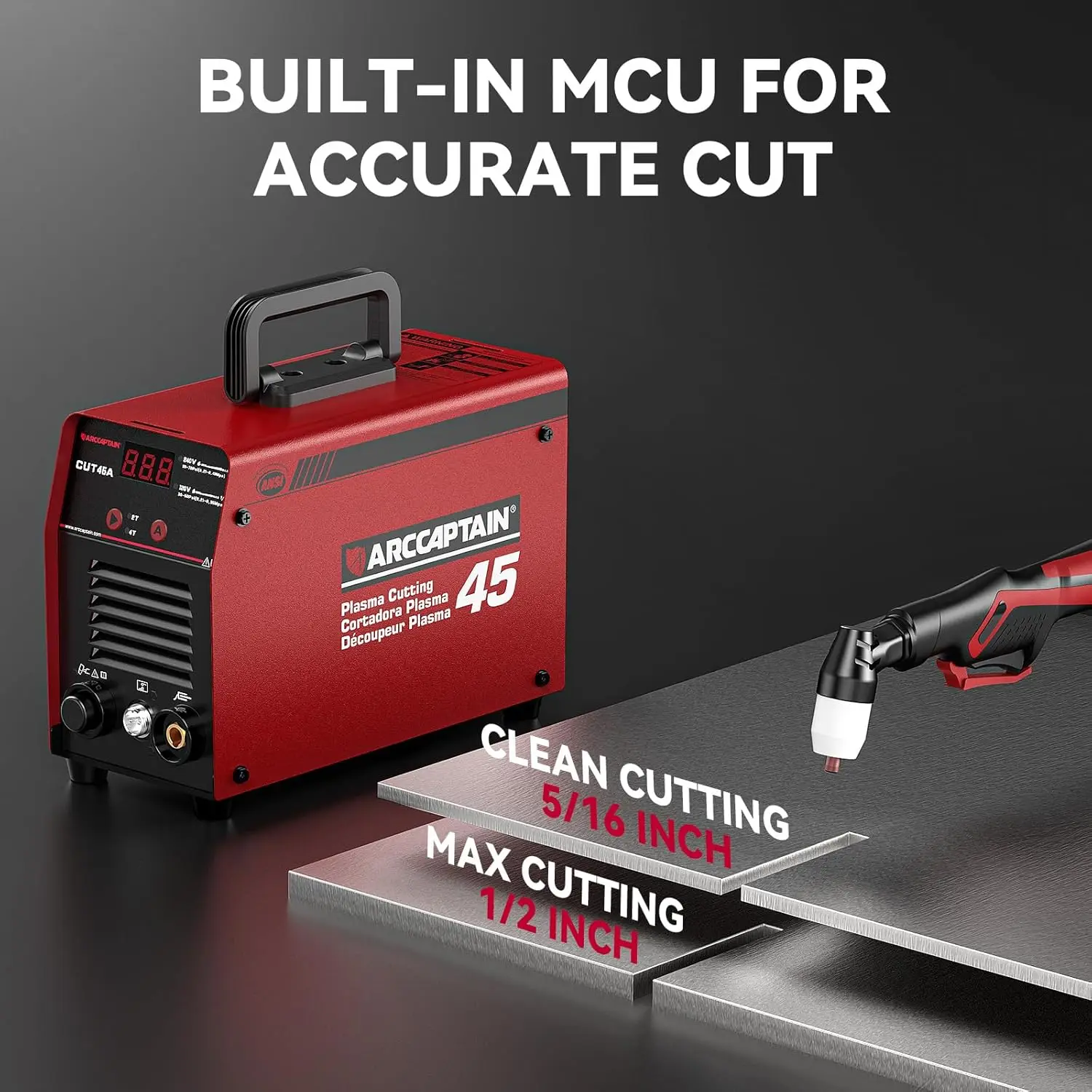 45Amp Dual Voltage 110V/220V Digital Display IGBT Inverter Plasma Cutter Machine with 2T/4T Function