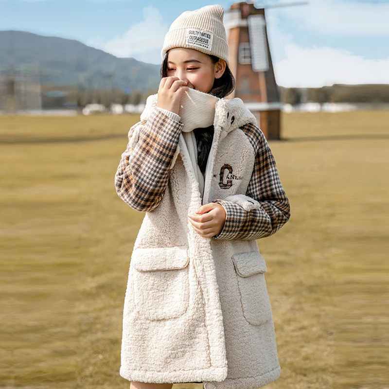 Winter Warm Fur Long Coats Women Loose Casual Elegant Wool Coats Solid Lady Jacket Korean Fashion Long Sleeves Overwear New 2021