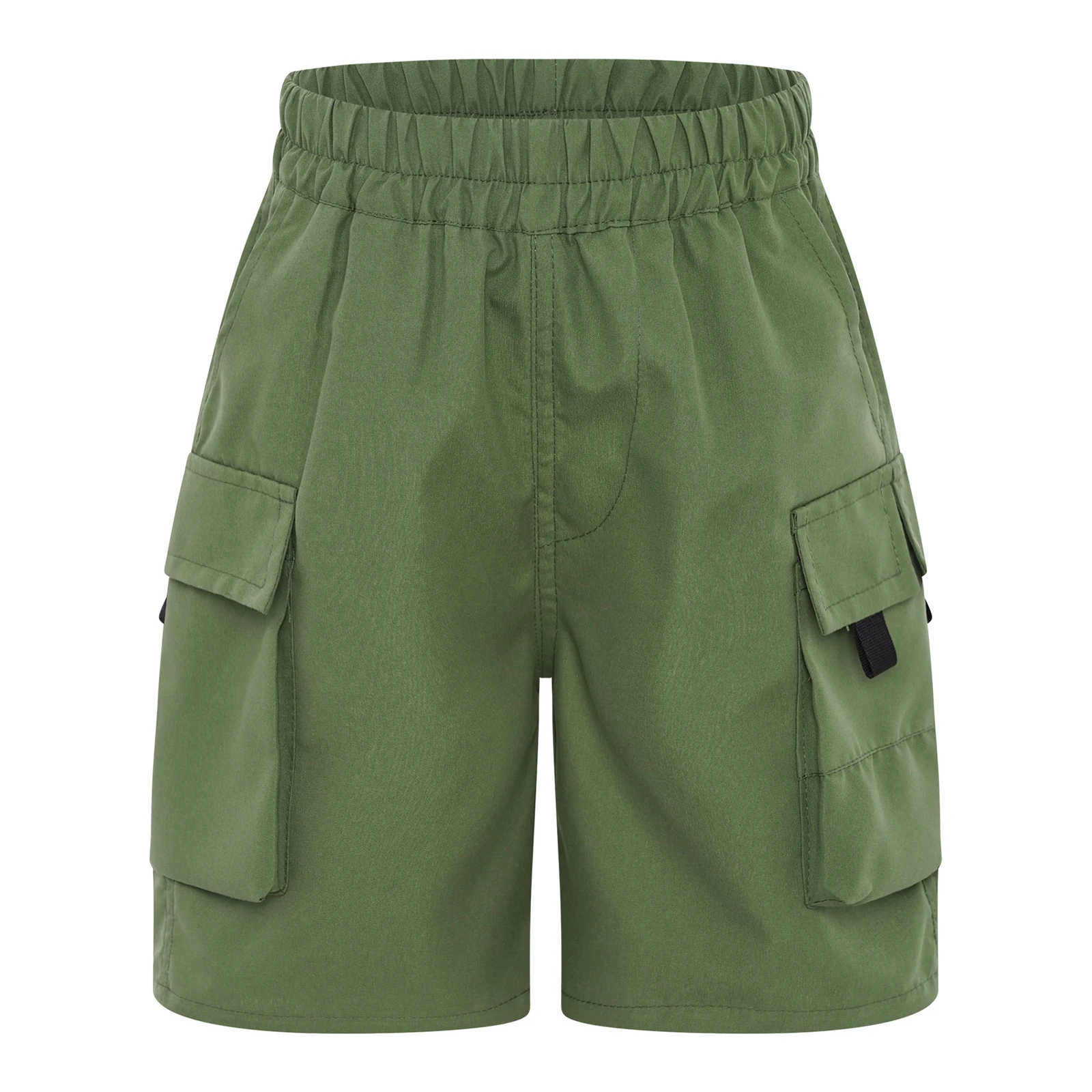 

Kids Boys Shorts Elastic Waistband Solid Color Cargo Shorts with Multiple Pockets forCasual Vacation Beach Park Skateboarding