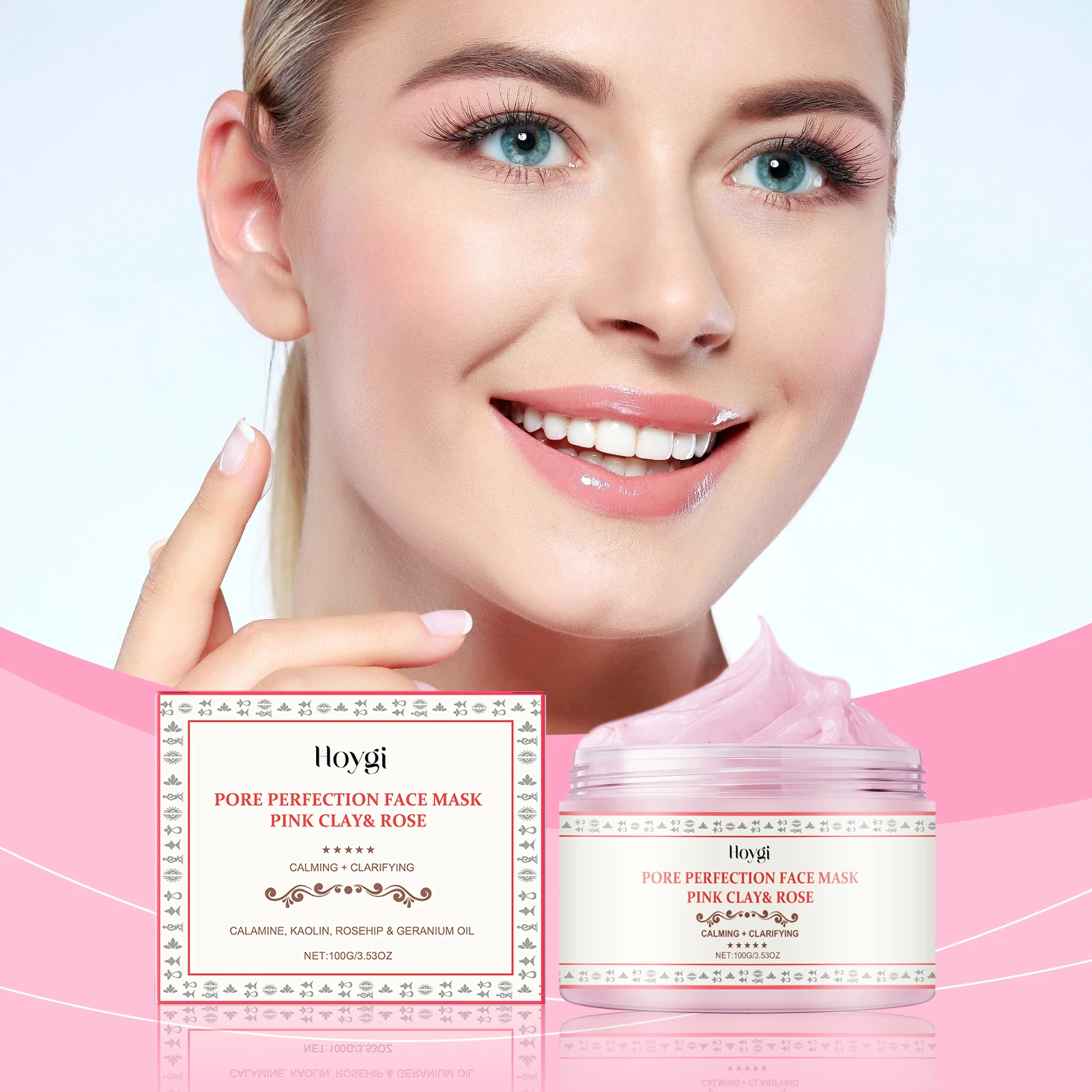 Маска для лица Pore Perfection с розовой глиной и розой — глубоко очищающая глиняная маска минимизирования Фото №4