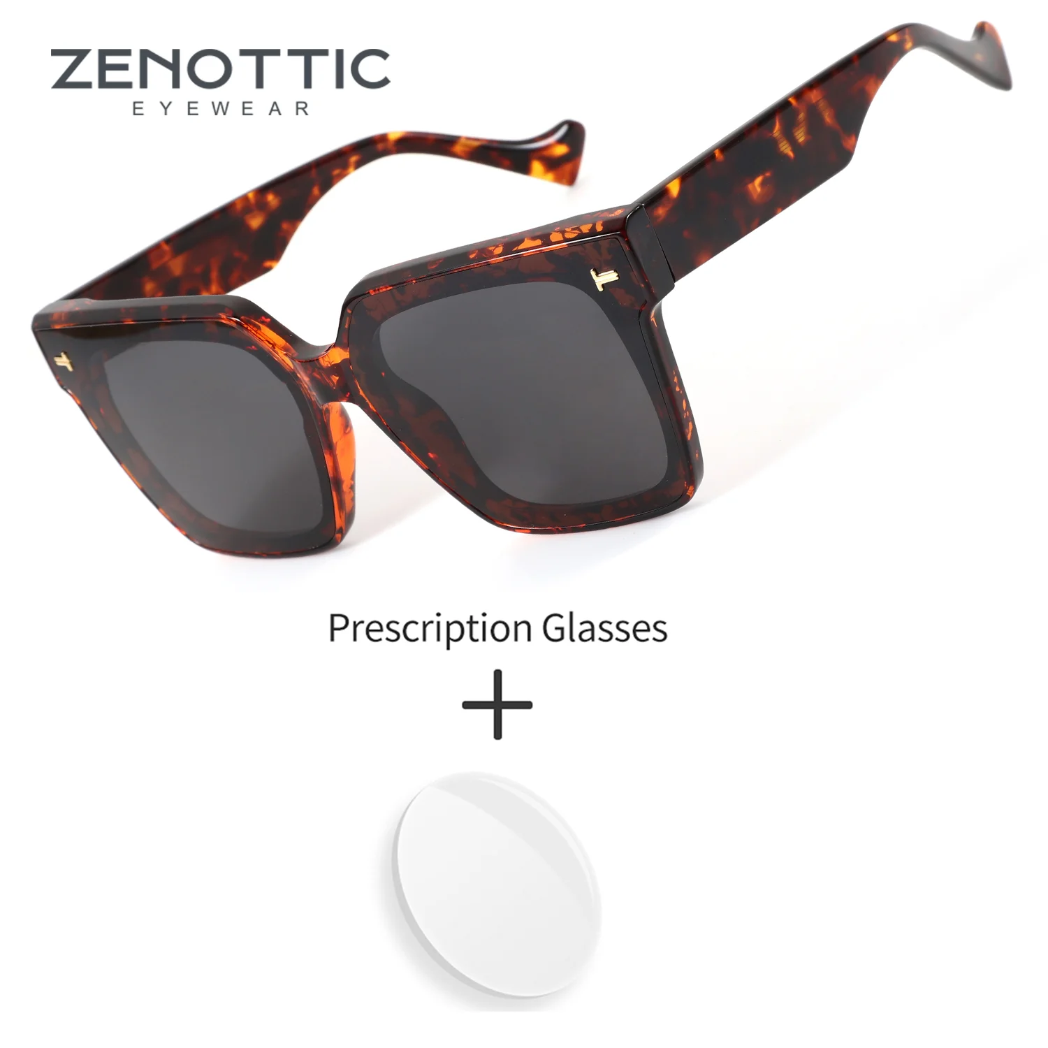 

Солнцезащитные очки ZENOTTIC (размер L) с поляризационными линзами из ацетата в форме бабочки, модные градуированные солнцезащитные очки для женщин, защита от ультрафиолета UV400