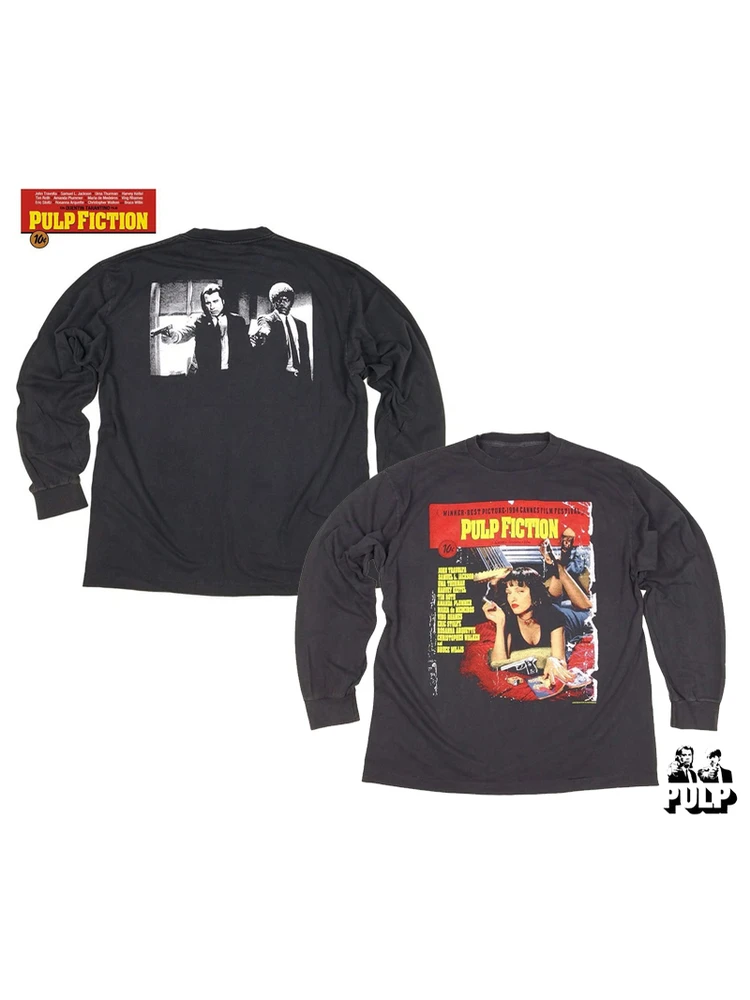 

Pulp Fiction Themed Men's Long Sve T-irt Pure Cotton Digital Direct Printing Retro American Sle Breathable Sweat Absor...