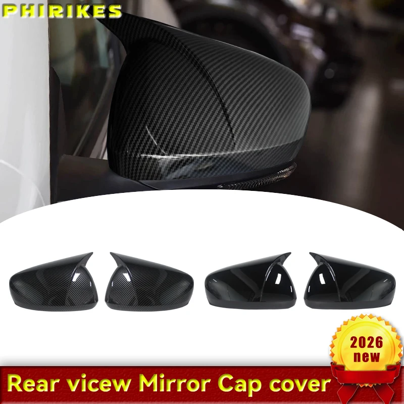ABS Carbon Car Rearview Side Door Turning Mirror Cover Trim For Renault Koleos MK2 HC For Samsung QM6 2017-2023 Accessories