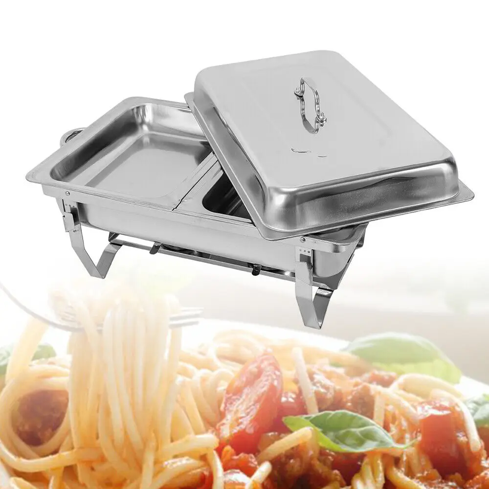 2 Pan 7.5L Stainless Steel Chafing Dish Set Party Buffet Cater Food Warmer Tool Buffet Food Warmer