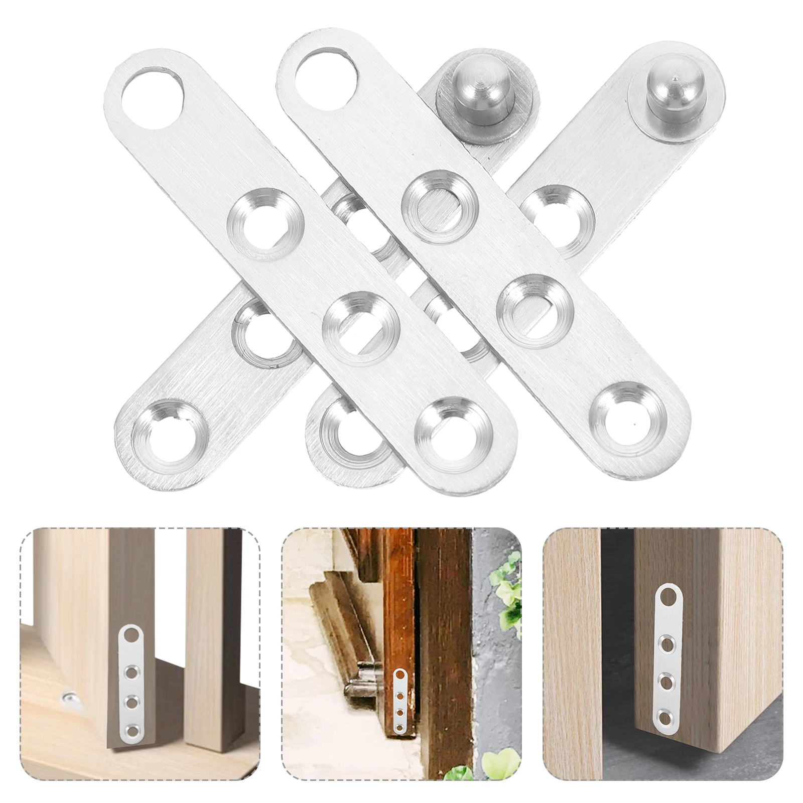 

10 Pcs Rotate Hidden Hinge Shed Door Hinges Large 201 Stainless Steel Hardware Swinging Pivot Furniture Floor