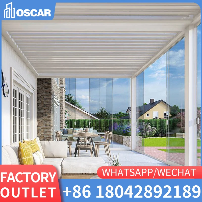 

Luxury Patio Automatic Smart Cover Louver Roof System Waterproof Garden Aluminium Outdoor Motorized Pergolas